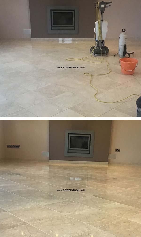 הברקת ריצוף עם מכונת פוליש להשכרה - פוליש ווקס ופוליש קריסטל